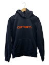 【中古】Carhartt◆HOODED CARHARTT SWEAT/S/コットン/ネイビー/毛玉有【レディースウェア】