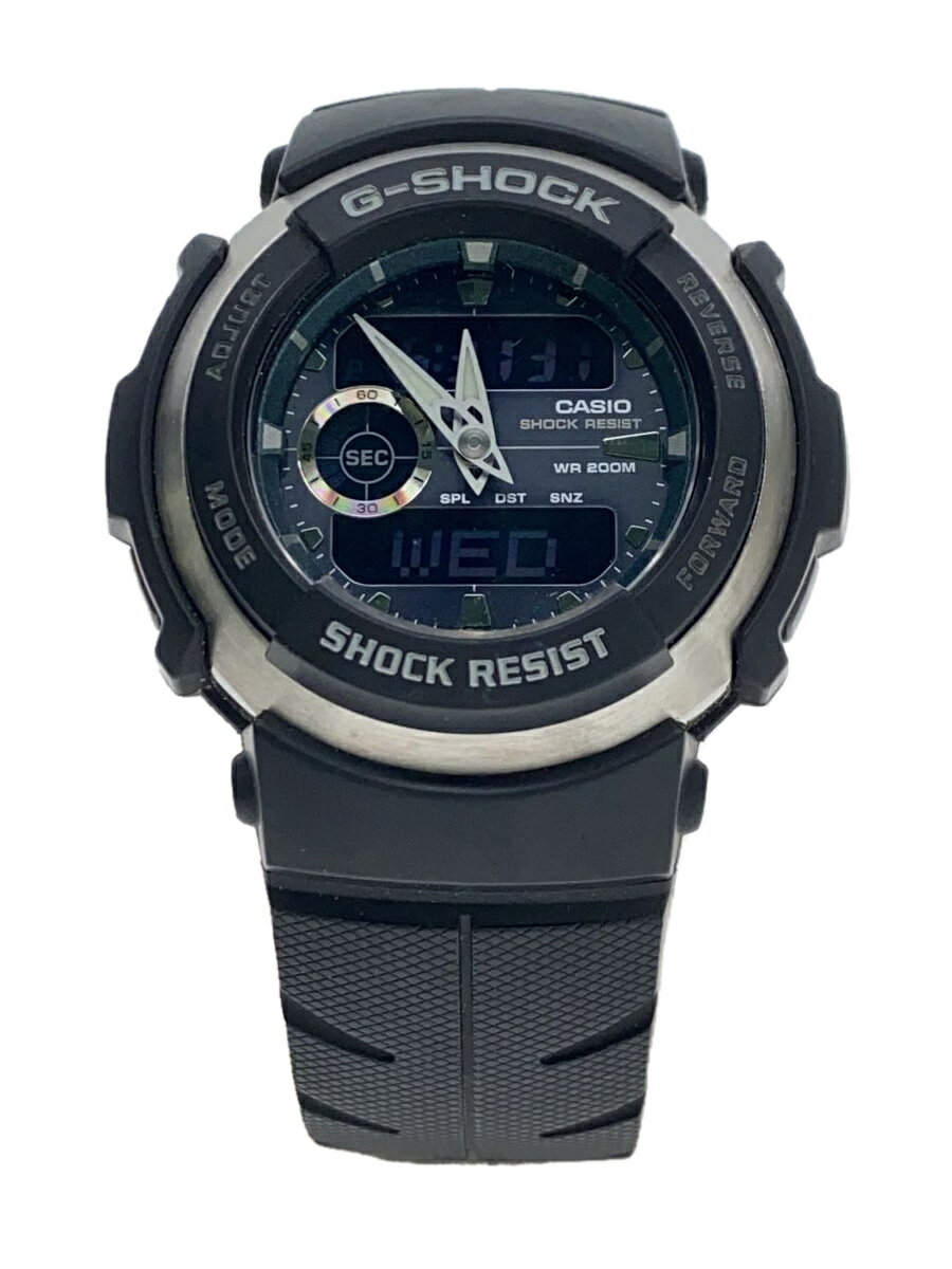 【中古】CASIO◆クォーツ腕時計・G-SHOCK/デジアナ/ラバー/BLK/G-300-3AJF【服飾雑貨他】