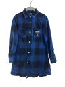 【中古】STUSSY◆長袖シャツ/130cm/コットン/青/チェック【キッズ】