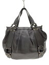 【中古】MAX MARA◆トートバッグ/レザー/BRW/無地【バッグ】