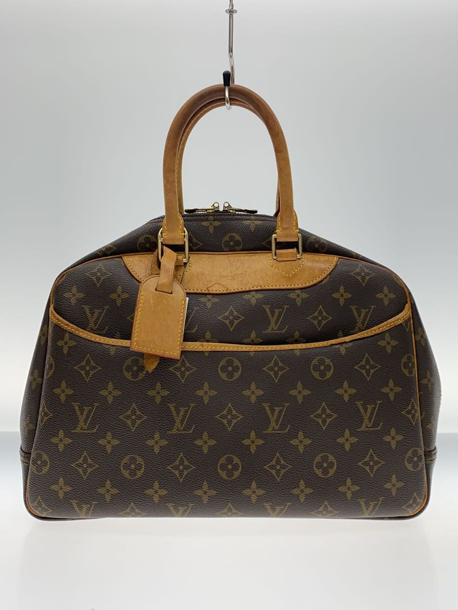 【中古】LOUIS VUITTON◆2)ボーリング・ヴァニティ(ドーヴィル)_モノグラム・キャンバス_BRW/PVC/BRW【バッグ】