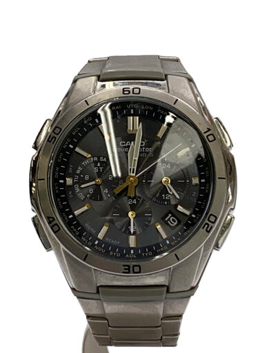 【中古】CASIO◆ソーラー腕時計_WAVE CEPTOR/アナログ/--/BLK/SLV【服飾雑貨他】 【中古】CASIO◆ソーラー腕時計_WAVE CEPTOR/アナログ/--/BLK/SLV【服飾雑貨他】