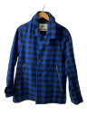 【中古】JOHNSON WOOLEN MILLS◆ジャケット/L/ウール/BLU/チェック【メンズウェア】