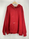 【中古】NIKE◆00s/センタースウォッシュ/前V/レッド/パーカー/3XL/コットン/ラッパー/フーディー/プルオーバー【レディースウェア】