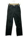 【中古】Levi’s SilverTab◆ボトム/24/コットン/BLK/ダメージ加工【レディースウェア】