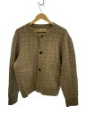 【中古】MATSUFUJI◆Jacquard Cardigan/カーディガン(厚手)/2/ウール/ブラウン/M223-0501/【レディースウェア】