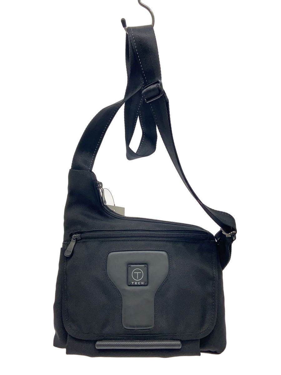【中古】TUMI◆ショルダーバッグ/キャンバス/BLK/無地【バッグ】