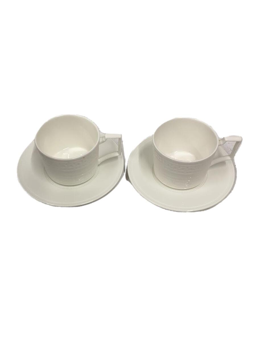 【中古】RAW EDGE◆カップ&ソーサー/2点セット/WHT【キッチン用品】