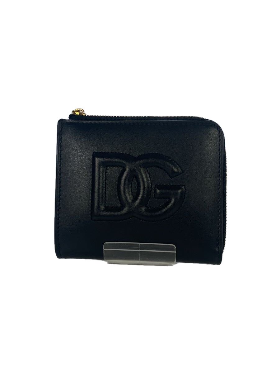 【中古】DOLCE&GABBANA◆DGロゴレザーウォレット/財布/L字ファスナー/レザー/ロゴ/BLK/メンズ【服飾雑貨他】