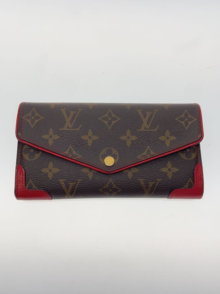 【中古】LOUIS VUITTON◆ポルト・フォイユ・サラ・レティーロ_モノグラム・キャンバス_BRW_スリーズ/PVC/BRW/総柄/レディ【服飾雑貨他】