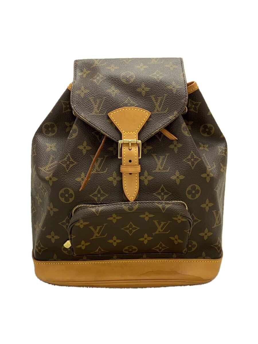 【中古】LOUIS VUITTON◆M51136/モンスリMM・モノグラムキャンバス/リュック/PVC/BRW//【バッグ】