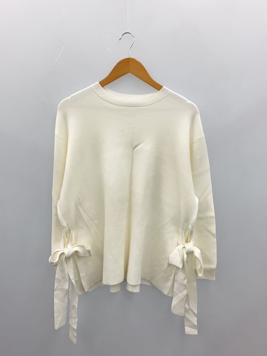 【中古】Aveniretoile◆ニット・セーター(厚手)/38/レーヨン/WHT/無地/S738-043【レディースウェア】