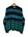 【中古】KIDILL◆23AW/セーター/FREE/モヘア/MOHAIR BORDER KNIT BLACK/ボーダー/KL7【メンズウェア】