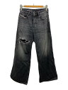 【中古】DIESEL◆ダメージ加工/ワイドパンツ/23/デニム/1966 D-SIRE//【レディースウェア】