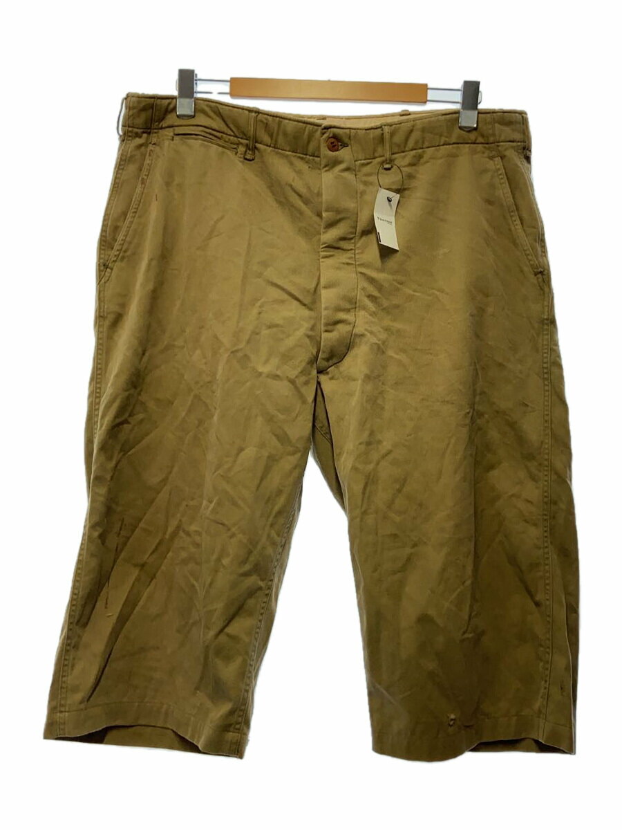 【中古】US.ARMY◆ボトム/--/コットン/BEG/無地/裾上げ/サイドダブル/50s頃/チノ【メンズウェア】
