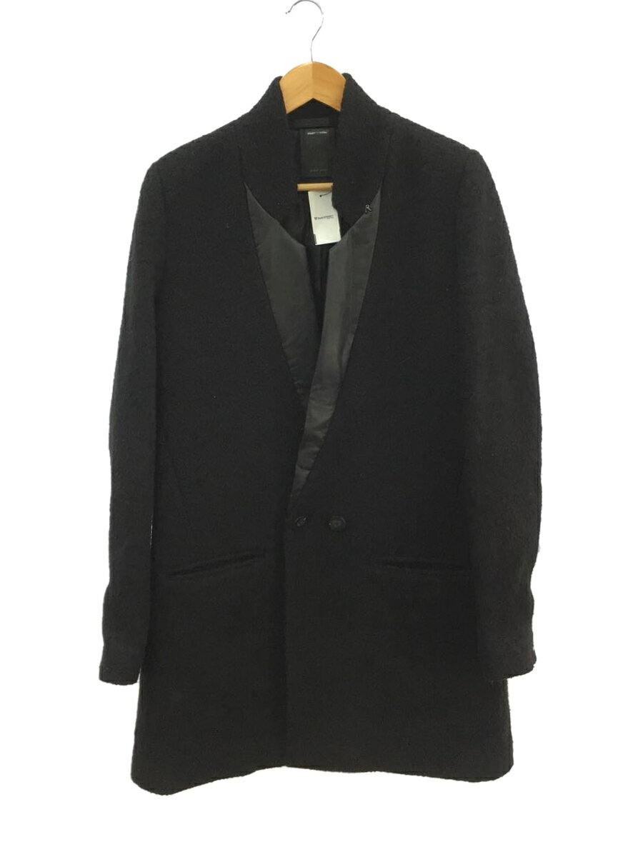 REPLAY◆cappotto di lana coat/コート/M/ウール/BLK/無地/W7256.000.82494