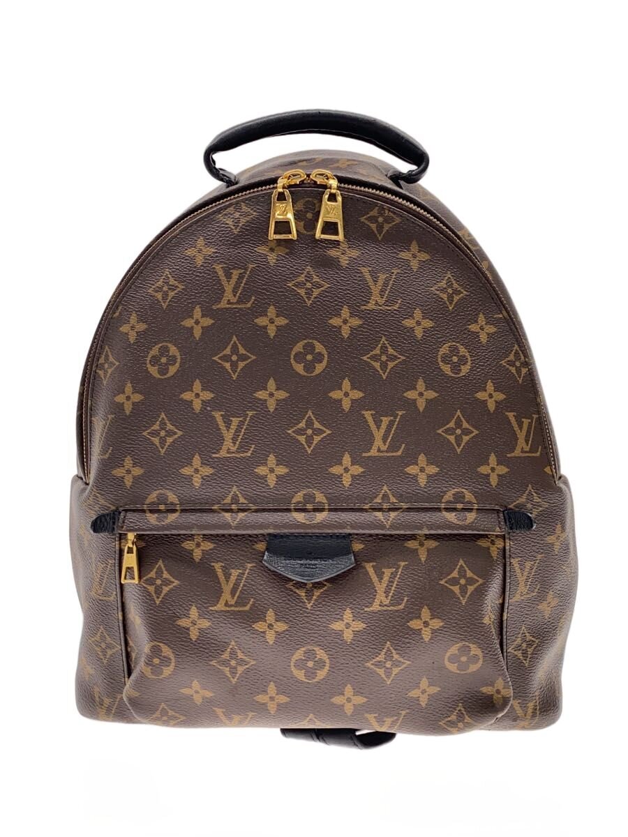 【中古】LOUIS VUITTON◆パームスプリングス・バックパックMM_モノグラム・マカサー/PVC/BRW【バッグ】