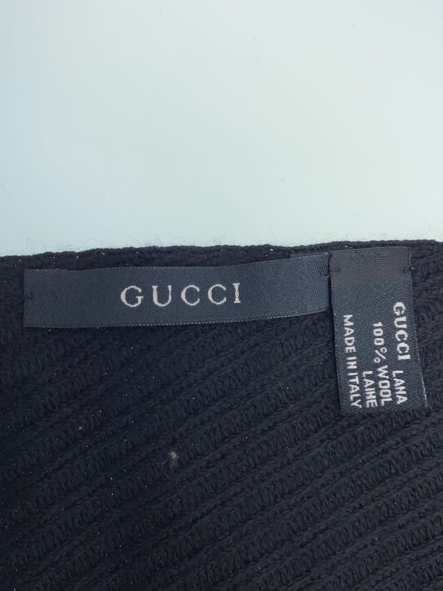 【中古】GUCCI◆マフラー/ウール/BLK/メンズ【服飾雑貨他】 2