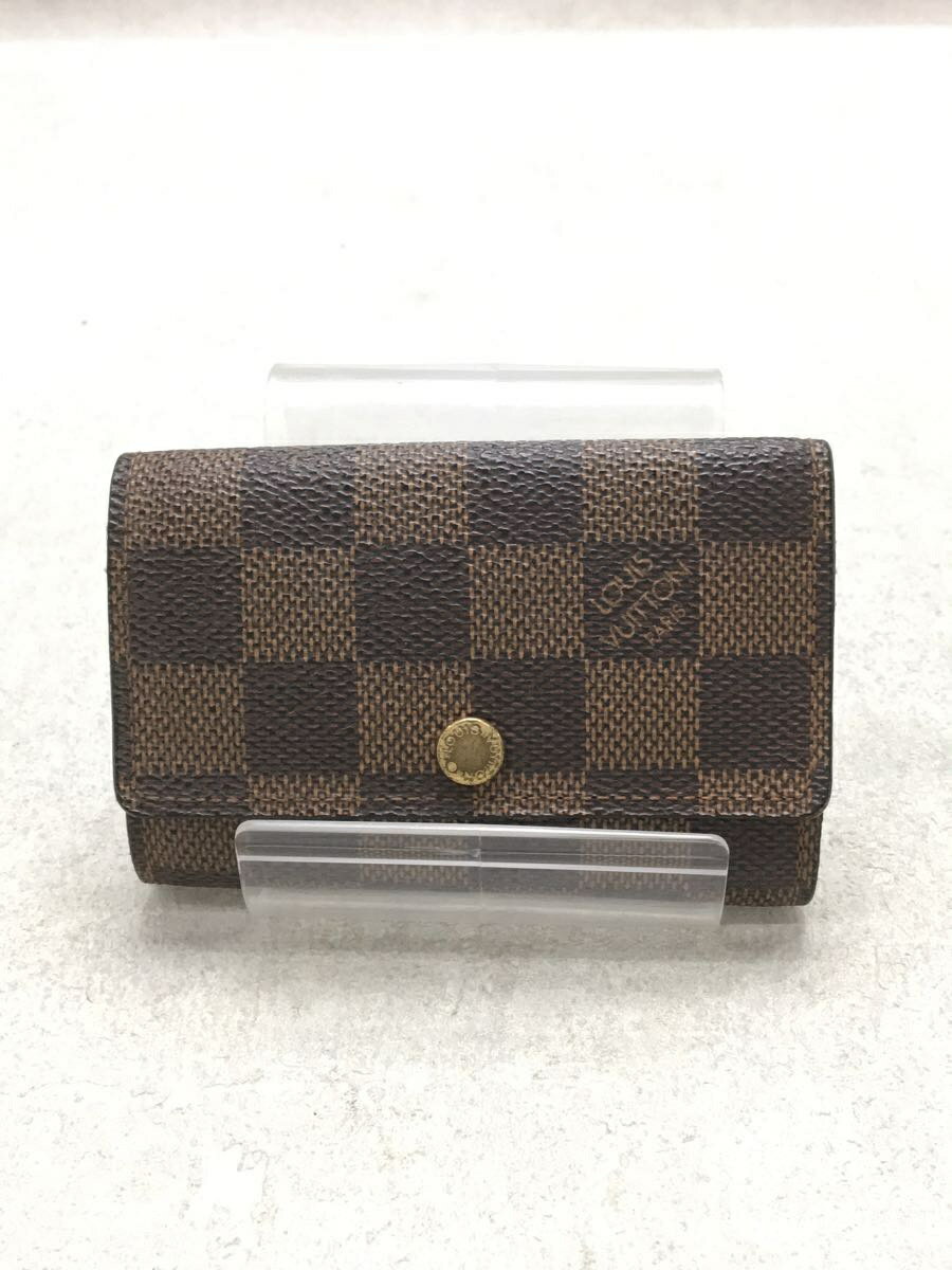 【中古】LOUIS VUITTON◆ミュルティクレ6_ダミエ・エベヌ_BRW/PVC/BRW/チェック/メンズ/ルイヴィトン【服飾雑貨他】