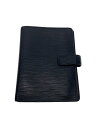 【中古】LOUIS VUITTON◆アジェンダMM_エピ_NVY/--/BLK/メンズ/イニシャル入【服飾雑貨他】