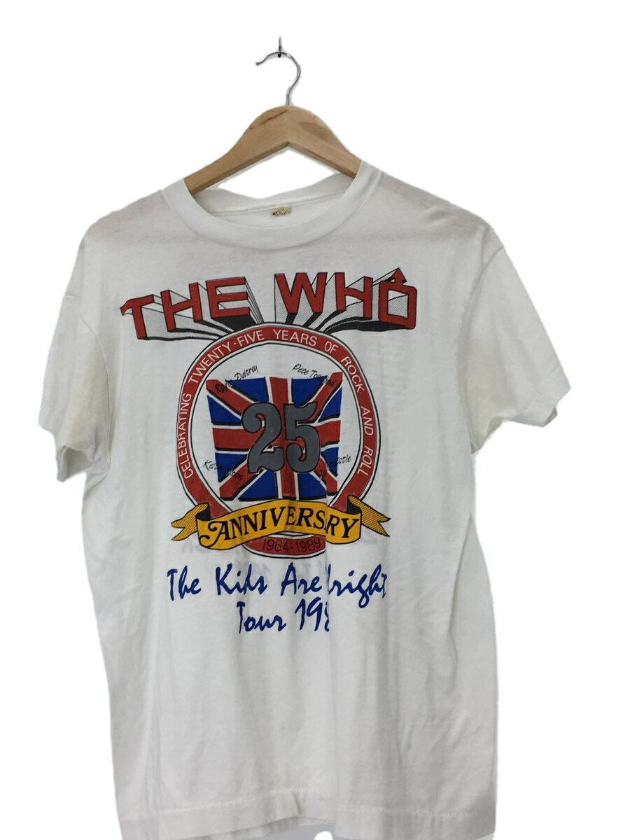 SCREEN STARS◆89年製/USA製/THE WHO/ツアーTee/Tシャツ/XL/コットン/WHT/無地