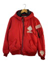 【中古】AVIREX◆MA-1 WARM LINED HOODIE/L/ポリエステル/RED/6182183【メンズウェア】