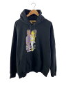 【中古】WORLD wide FAMOUS◆パーカー/XL/コットン/BLK/プリント【メンズウェア】