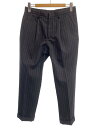 【中古】MINEDENIM◆23AW/Wool Serge Stripe Tapered TRS/48/BLK/2308-7005-97-482【メンズウェア】