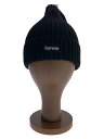 【中古】Supreme◆ニットキャップ/FREE/コットン/ブラック/無地/メンズ【服飾雑貨他】