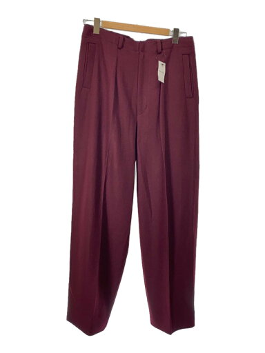 【中古】YOKE◆CUT-OFF 1TUCK WIDE TROUSERS/ボトム/M/ウール/BRD/無地/YK19AW0053P【メンズウェア】 【中古】YOKE◆CUT-OFF 1TUCK WIDE TROUSERS/ボトム/M/ウール/BRD/無地/YK19AW0053P【メンズウェア】