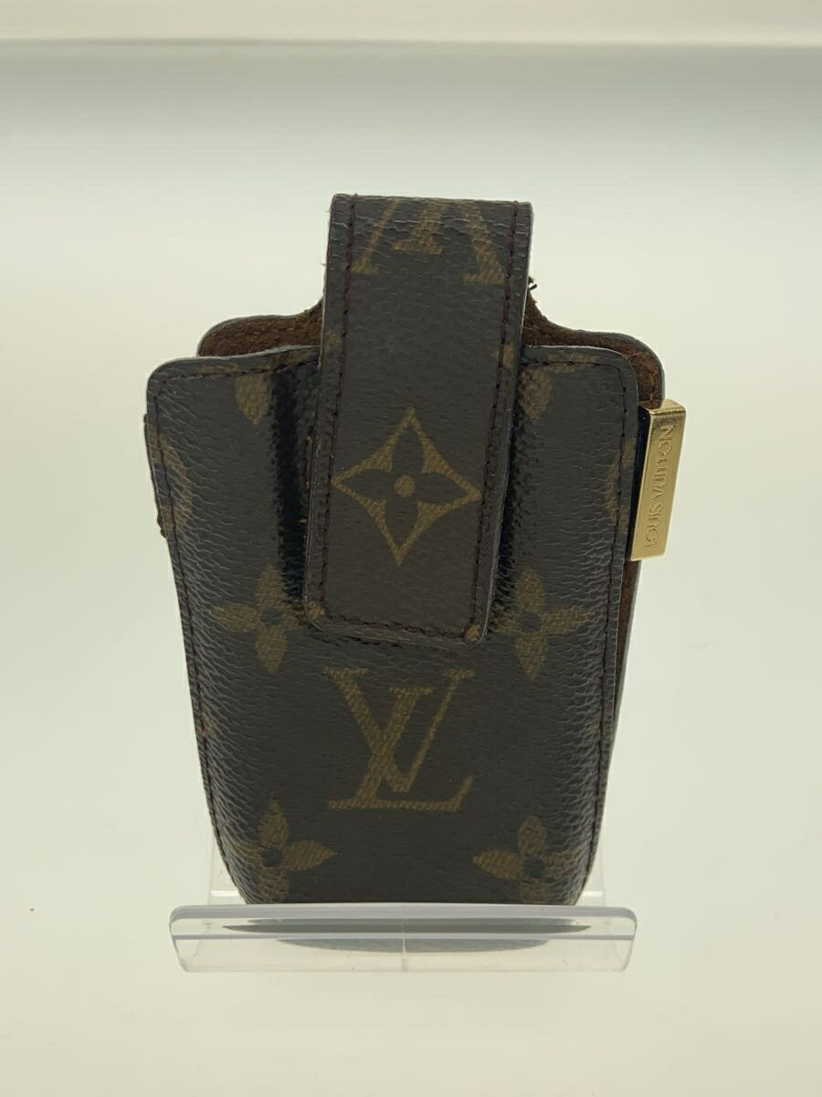 【中古】LOUIS VUITTON◆エテュイテレフォンインターナショナル_モノグラム_ブラウン/レザー/BRW/メンズ【服飾雑貨他】