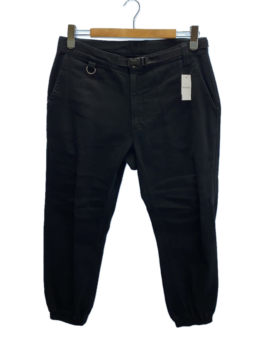 【中古】Evisen skateboards◆STRAIGHT OUTTA BED PANTS/L/コットン/ブラック/使用感あり【メンズウェア】