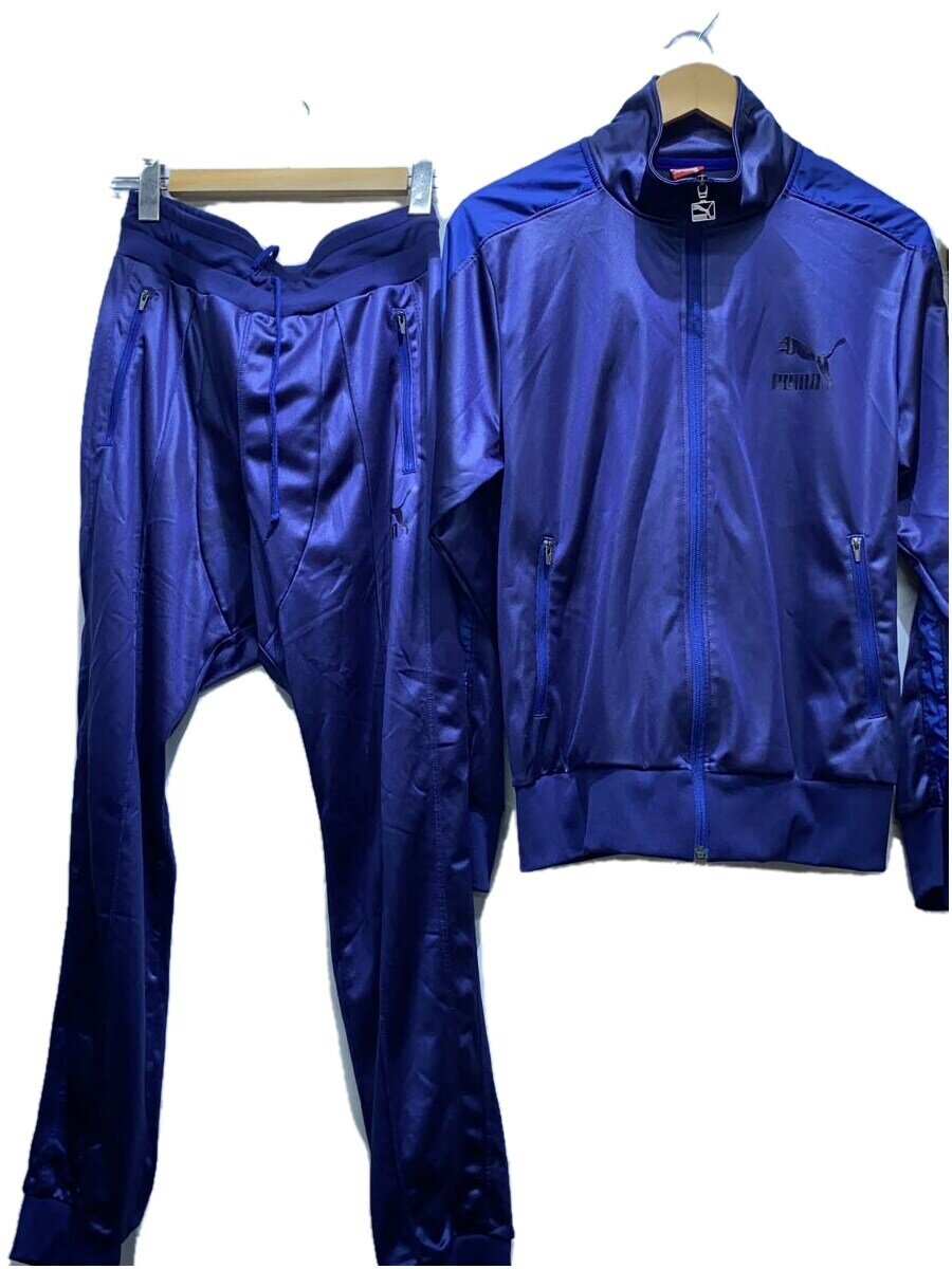 【中古】PUMA◆セットアップ/L/ポリエステル/BLU/無地【メンズウェア】