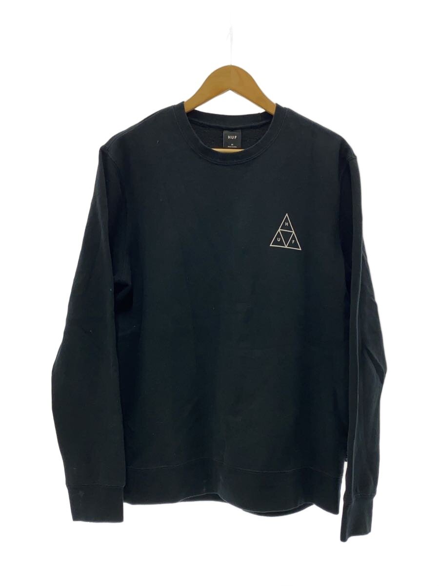 【中古】HUF◆スウェット/M/コットン/BLK/プリント/PF00101【メンズウェア】