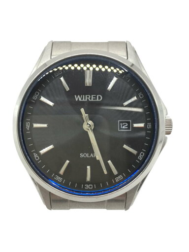 【中古】WIRED◆ソーラー腕時計/アナログ/BLK/SLV/AS32-KHE0【服飾雑貨他】 【中古】WIRED◆ソーラー腕時計/アナログ/BLK/SLV/AS32-KHE0【服飾雑貨他】
