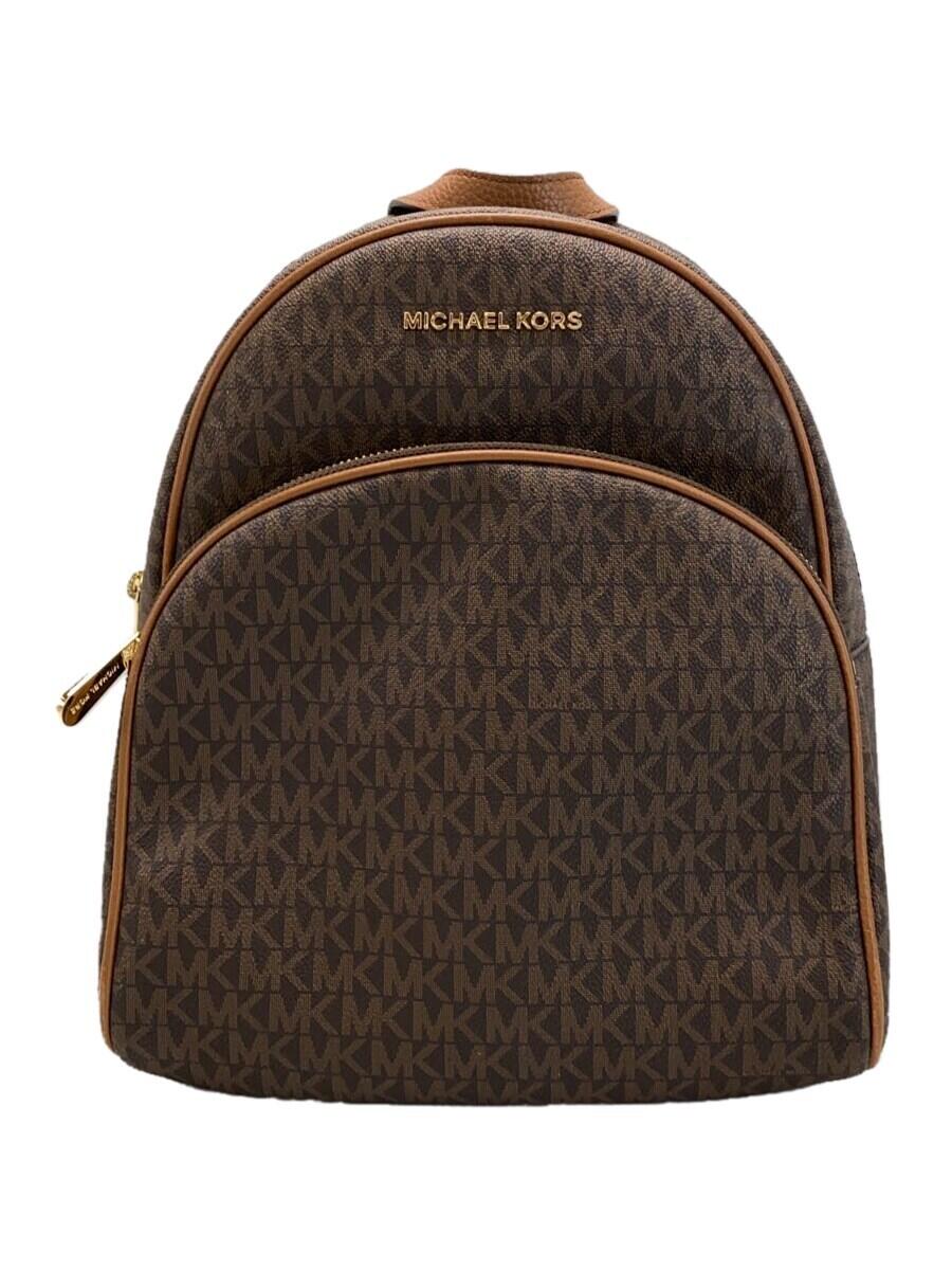 【中古】MICHAEL KORS◆ABBEY BACKPACK/リュック/レザー/BRW/総柄/35F8GAYB2B【バッグ】