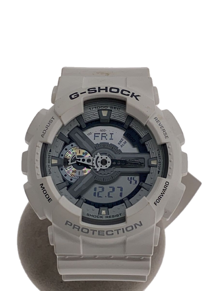 【中古】CASIO◆クォーツ腕時計・G-SHOCK/デジアナ/WHT【服飾雑貨他】