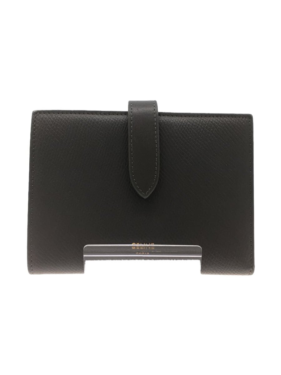 【中古】CELINE◆2つ折り財布/レザー/GRY/無地/レディース//【服飾雑貨他】