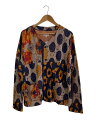 【中古】Engineered Garments◆SUNFLOWER KNIT CARDIGAN/カーディガン/SIZE:S/レーヨン/花柄/向日葵【メンズウェア】