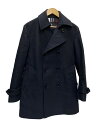 【中古】BURBERRY BLACK LABEL◆ピーコート/M/ウール/B