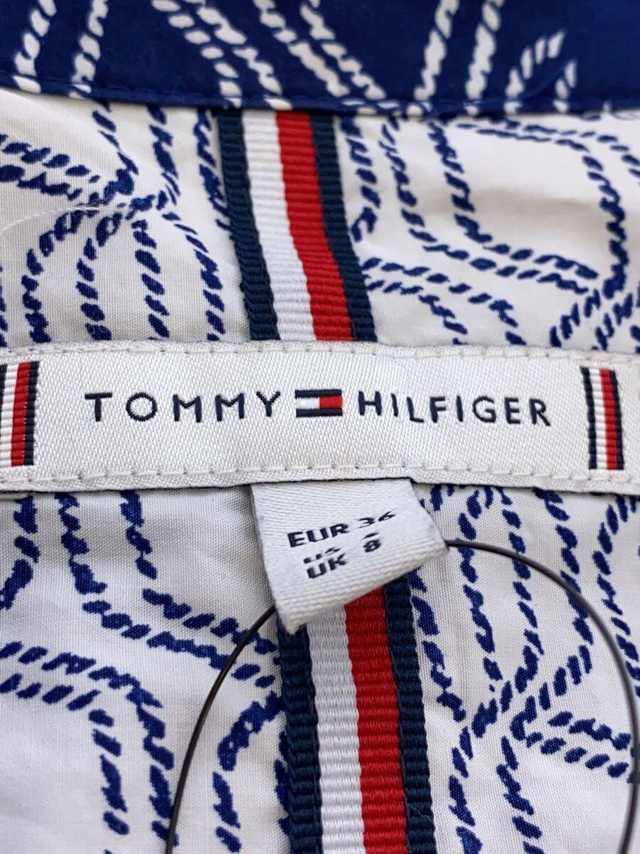【中古】TOMMY HILFIGER◆長袖シャツ/36/コットン/BLU/総柄【メンズウェア】
