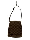 【中古】LOUIS VUITTON◆ミュゼット_ダミエ・エベヌ_BRW/PVC/BRW【バッグ】