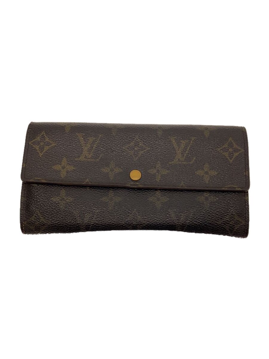 【中古】LOUIS VUITTON◆1)ポルト・フォイユ・サラ_モノグラム・キャンバス_BRW/PVC/BRW/レディース//【服飾雑貨他】