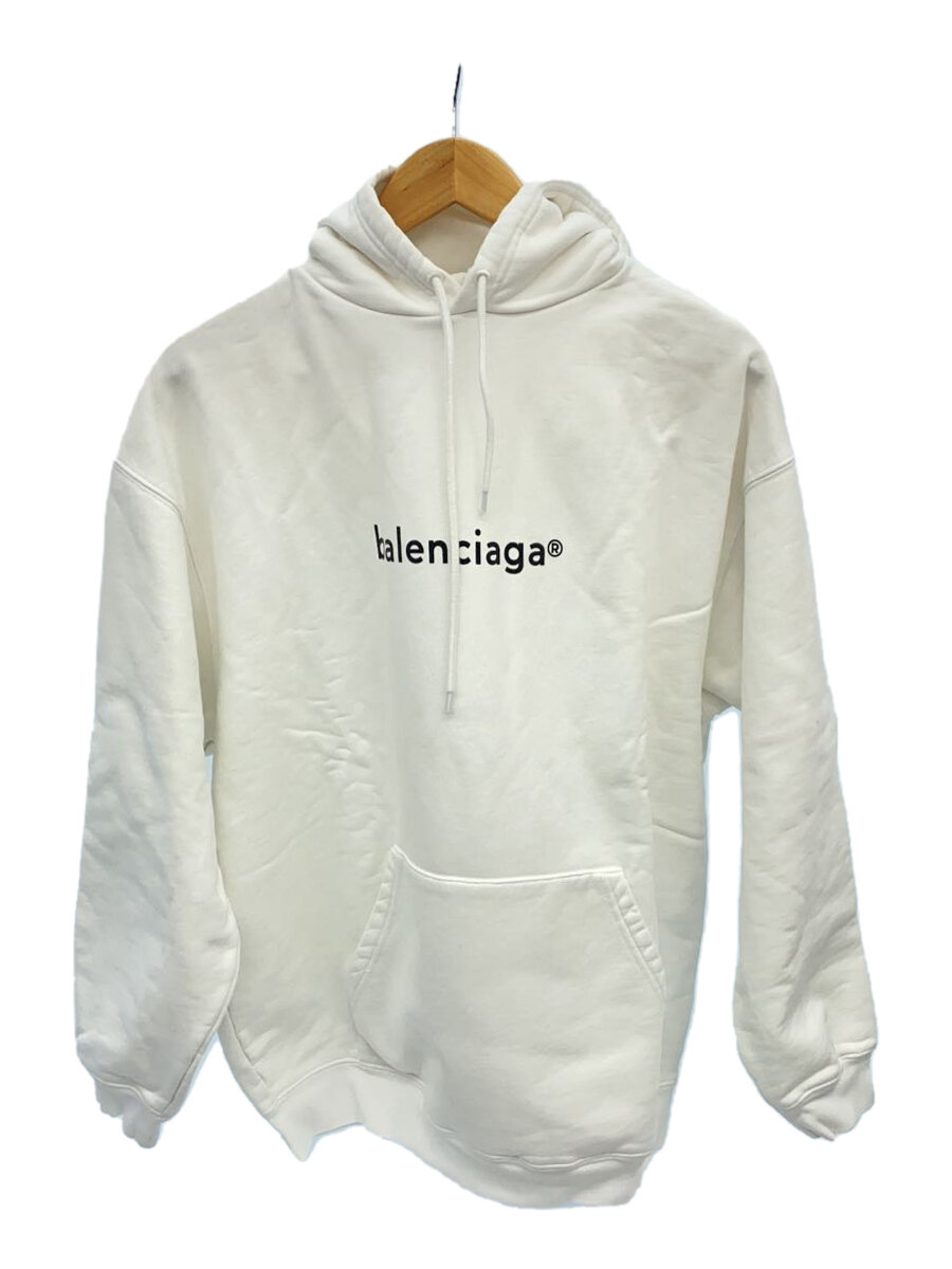 【中古】BALENCIAGA◆パーカー/XS/コットン/WHT/無地/570811 tiv55//【メンズウェア】