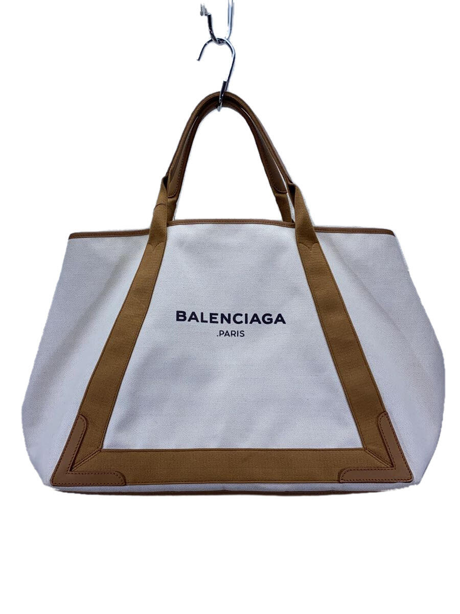 【中古】BALENCIAGA◆若干角スレ・内部ヨゴレ/トートバッグ/キャンバス/BEG/339936・9865・F・002123【バッグ】