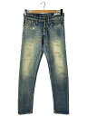 【中古】DENHAM◆ボトム/29/デニム/IDG/MIJ2001/RAZOR SLIM FIT/500本限定/ダメージ加工【メンズウェア】