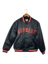 【中古】Supreme◆Stadium Satin Varsity Jacket/スタジャン/M/ポリエステル/BLK【メンズウェア】