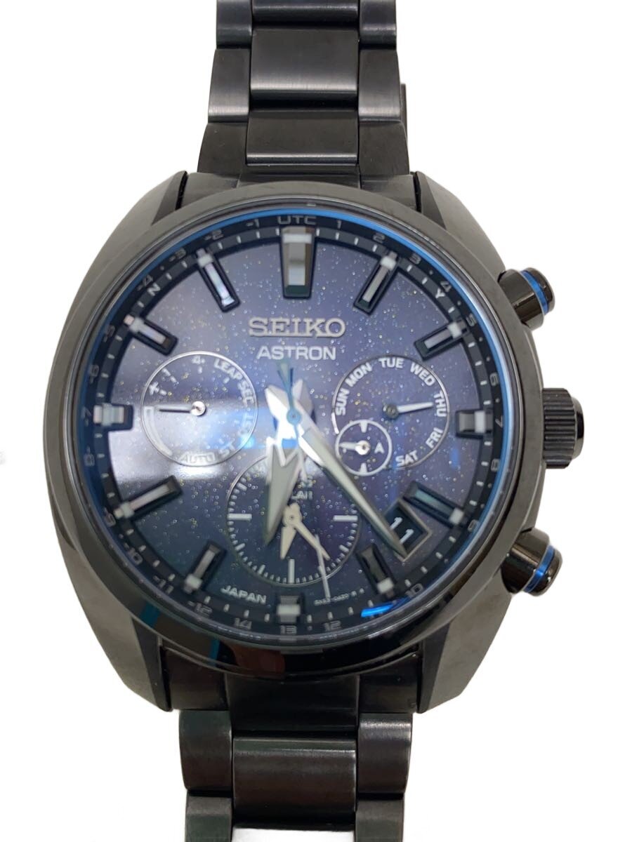 【中古】SEIKO◆ASTRON/アストロン/ソーラー腕時計/アナログ/クロノグラフ/5X53-0BC0/GPS/DKBL/BLK【服飾雑貨他】