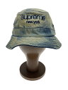 【中古】Supreme◆ハット/--/デニム/インディゴ/デニム/総柄/メンズ変色/色褪せ【服飾雑貨他】(4)