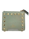 【中古】VALENTINO GARAVANI◆2つ折り財布/--/GRN/無地/レディース【服飾雑貨他】